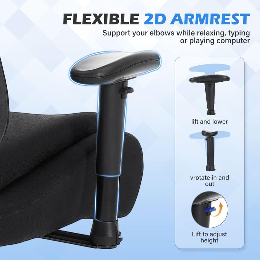 BOSMILLER Big and Tall Office Chair with Wide Thick Seat Cushion for Heavy People,700lbs Ergonomic Mesh Desk Chair with Adjustable Lumbar Support and Armrests for Adults Sitting All Day