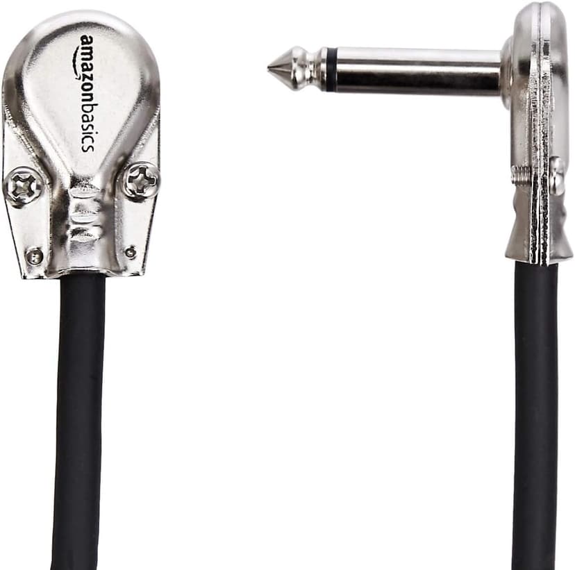 Amazon Basics 1/4 Inch Guitar Patch Auxiliary Cable, 6 in, 6-Pack, Black