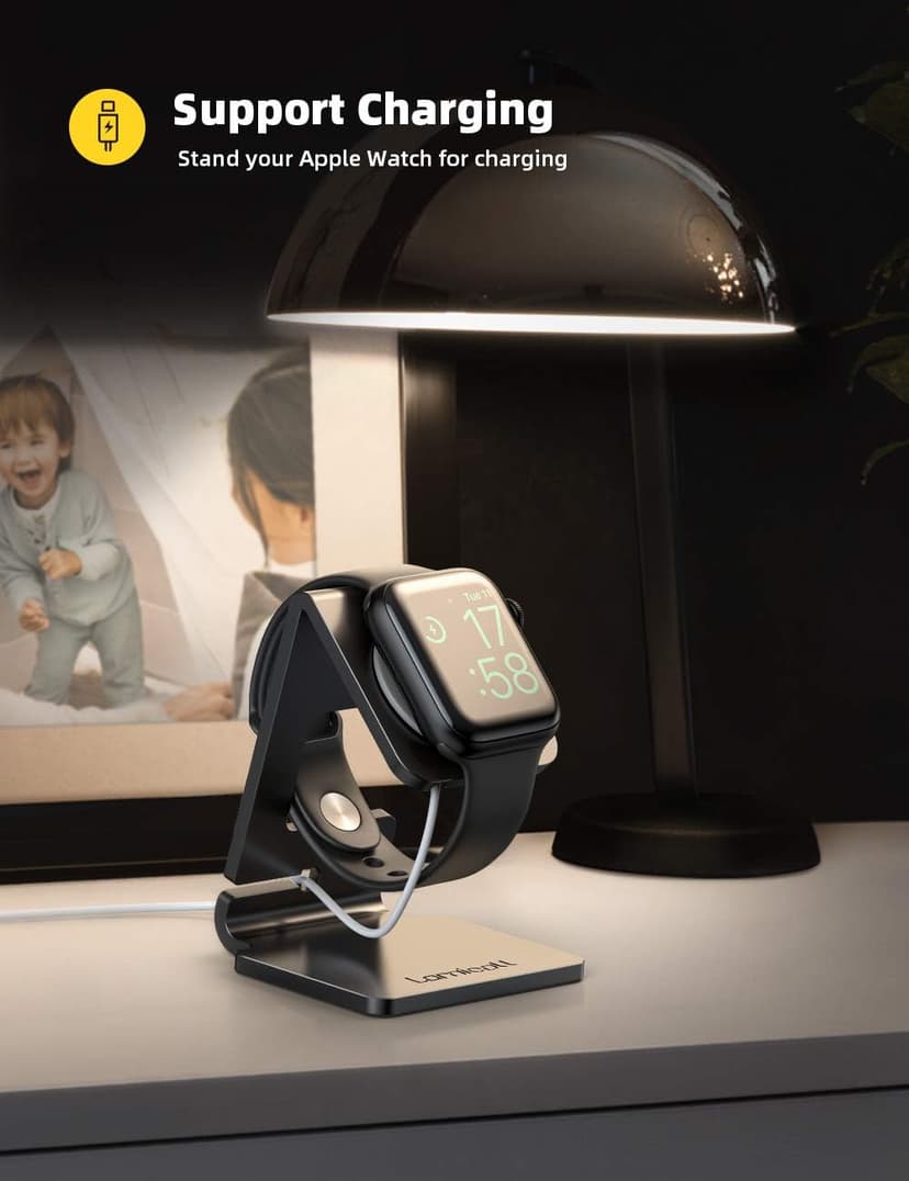 Lamicall Watch Stand for Apple Watch Magnetic Fast Charger - Desk Charging Stand Holder Dock for Apple iWatch Series SE3 SE2 Ultra 3, Series 11 10 9 8 7 6 5(49mm 46mm 45mm 44mm 42mm 41mm 40mm 38mm)