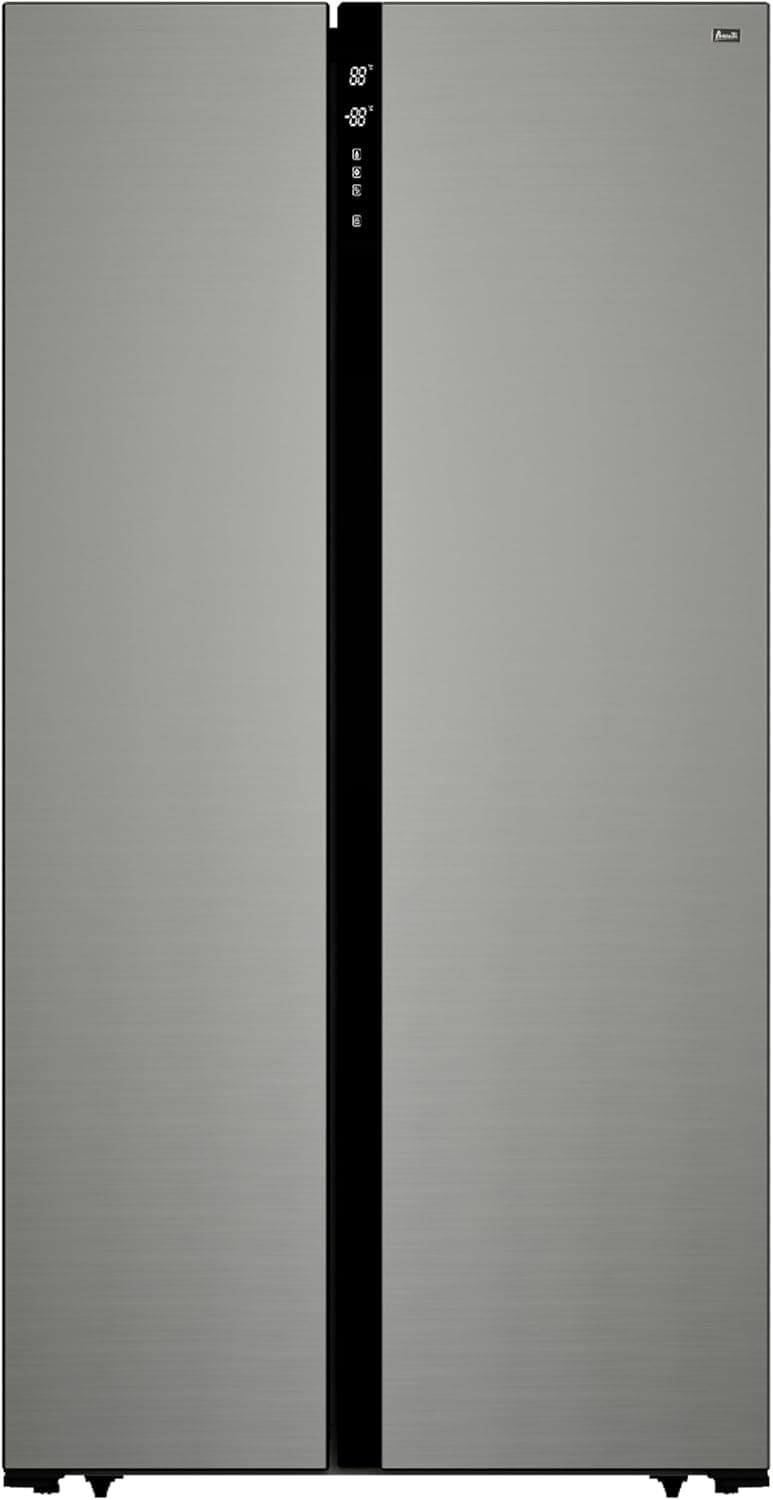 Avanti 15.6 cu. ft. Side-by-Side Apartment Refrigerator with Freezer, Compact Counter-Depth Fridge for Small Spaces, Stainless Steel