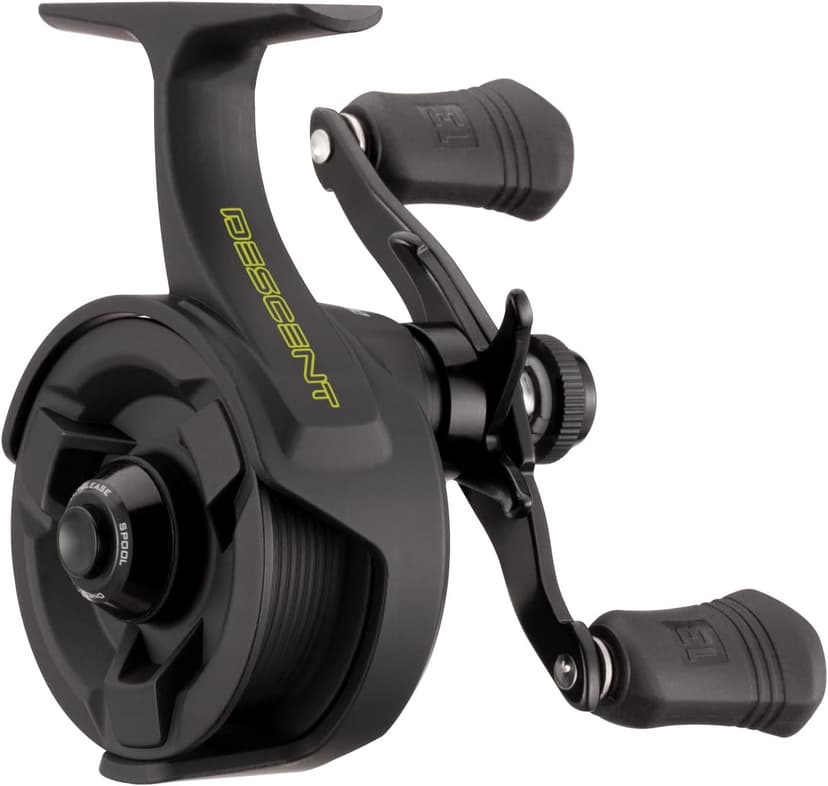 13 Fishing - Descent - Inline Ice Fishing Reel - 2.7:1 Gear Ratio - Right Hand Retrieve (Gen 2) - D2-2.7-RH, Black