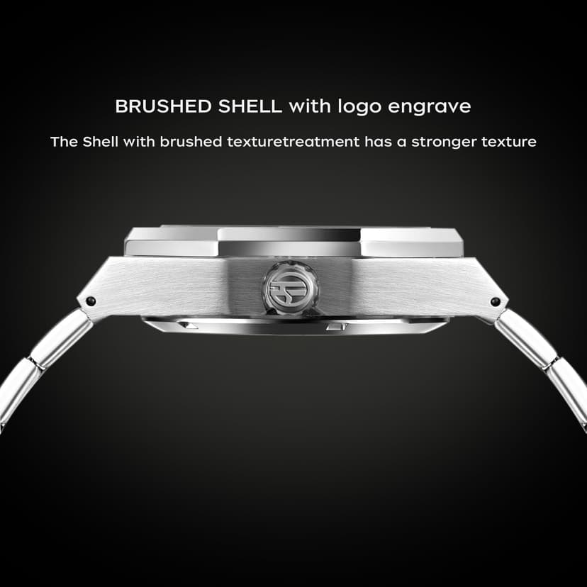 FORSINING Vintage Watch for Men Engraved Automatic Self-Wind Mechanical Big Dial Luminous Moon Phase Golden Hollow Tattoo Pattern Wrist Watches, Mechanical