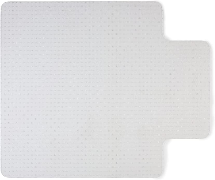 Staples Office Chair Mat, Clear Floor Mats with Lip, Flat-Pile Carpets, Extended Under-Desk Coverage, 53 x 45 Inch, Smooth Glide
