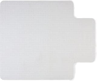 Staples Office Chair Mat, Clear Floor Mats with Lip, Flat-Pile Carpets, Extended Under-Desk Coverage, 53 x 45 Inch, Smooth Glide