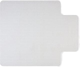 Staples Office Chair Mat, Clear Floor Mats with Lip, Flat-Pile Carpets, Extended Under-Desk Coverage, 53 x 45 Inch, Smooth Glide