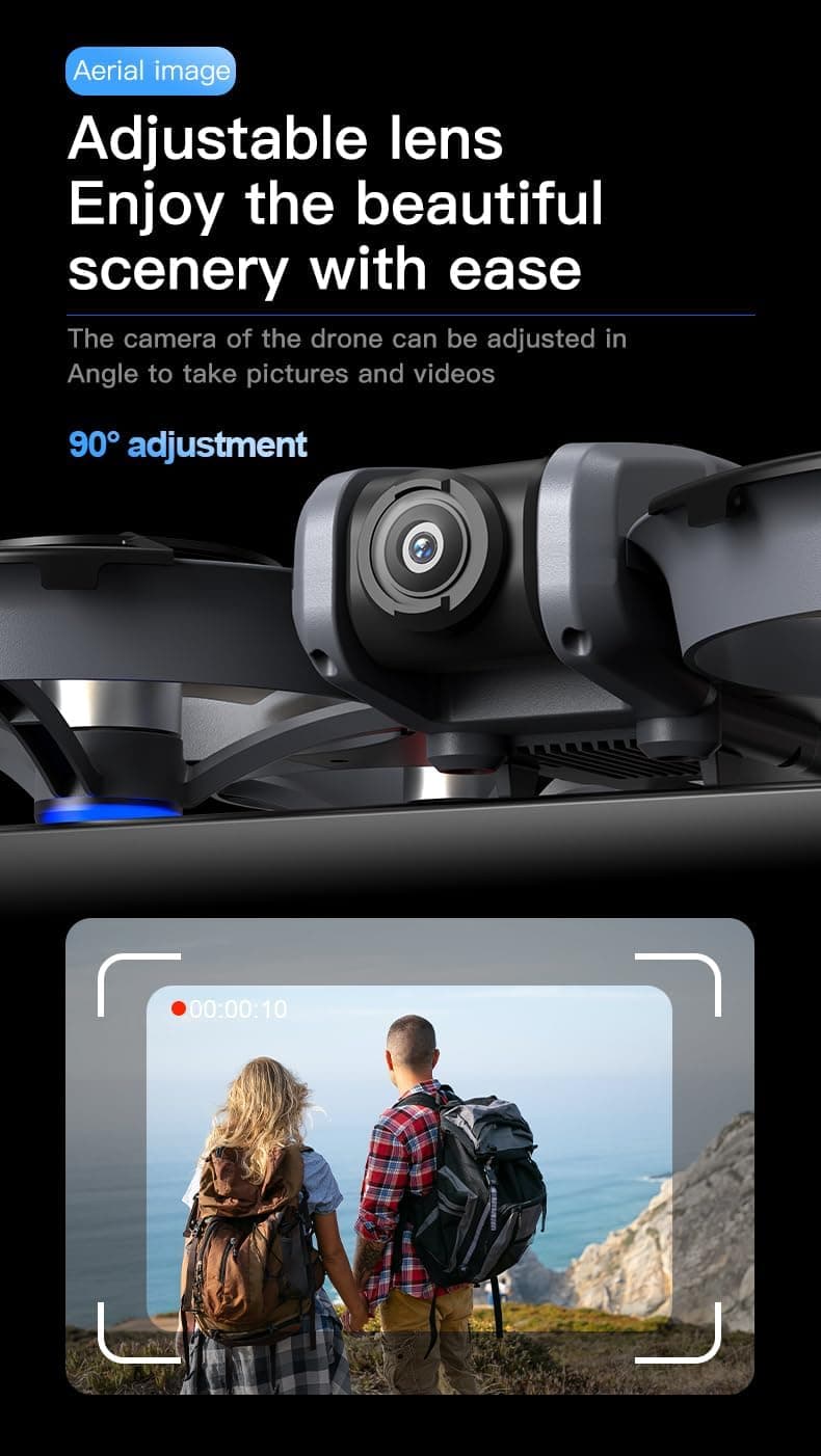FPV Drone with Camera and VR Glasses, Brushless Motor Optical Flow Cool LED Lights Drones Dual Camera Switch RC Quadcopter 2 Batteries VR Drones for Beginners Adults X226 Drone