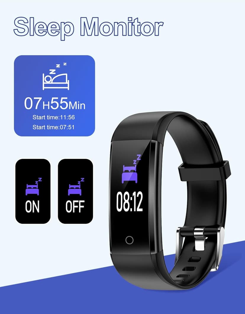 GRV Fitness Tracker Non Bluetooth Fitness Watch No App No Phone Required Waterproof Pedometer Watch with Steps Calories Counter Sleep Tracker for Men Women Parents