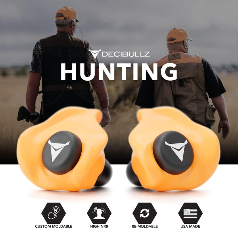 Decibullz - Custom Molded Earplugs, 31dB Highest NRR, Comfortable Hearing Protection for Shooting, Travel, Work and Concerts
