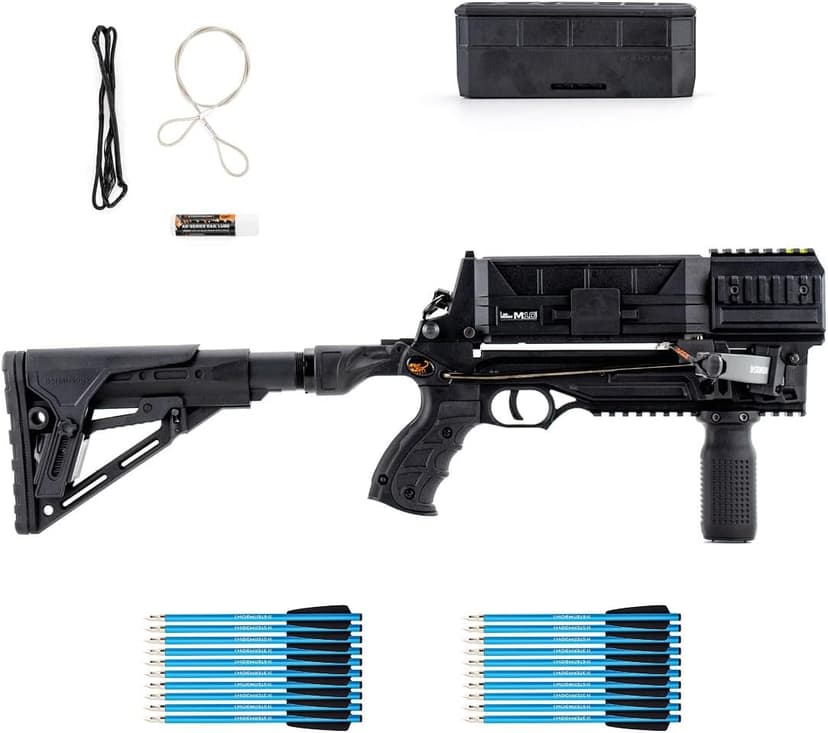 Steambow M10 Tactical Crossbow - Repeating Crossbow with 10-Shot Detachable Magazine for Target Practice, Home Defense, Hunting, Shooting Sports | Accurate 100 ft, Powerful 165 fps, Lightweight 4 lbs