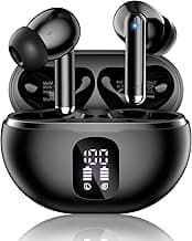 Wireless Earbuds, Bluetooth 5.4 Headphones with 50H Playback, Deep Bass Stereo Ear Buds Clear Calls with LED Power Display, IPX7 Waterproof, in-Ear Earphones with Mic for Phone/Android/iPad, Black