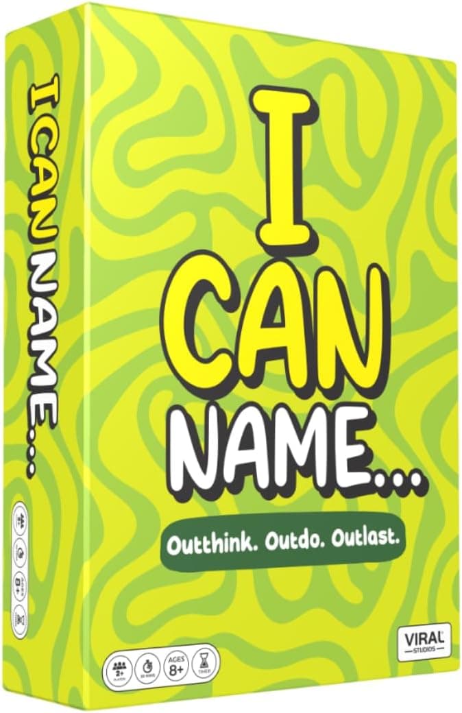 I Can Name... | Fast-Paced Family Party Game of Bidding & Brainpower | Hilarious Card Game Night, Party Game for Teens, and Adults, for Groups and Gatherings | 325 Fun Challenge Cards