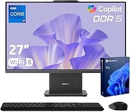 Lenovo IdeaCentre Business Computer All-in-One PC, 27" FHD 100Hz Display, Intel Core i7-13620H, 32GB DDR5, 1TB SSD, Wi-Fi 6, Windows 11 Pro with AI & Microsoft Copilot, Wireless KB & M, Grey