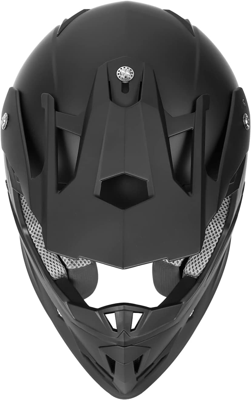 GLX GX23 Dirt Bike/Motocross Helmet - Matte Black, Large - DOT Approved