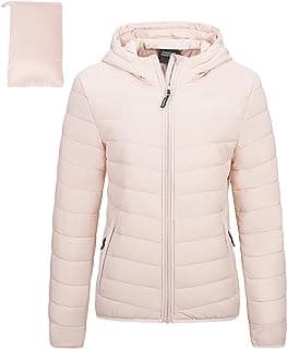Outdoor Ventures Women's Packable Lightweight Full-Zip Puffer Jacket with Hood Quilted Winter Coat