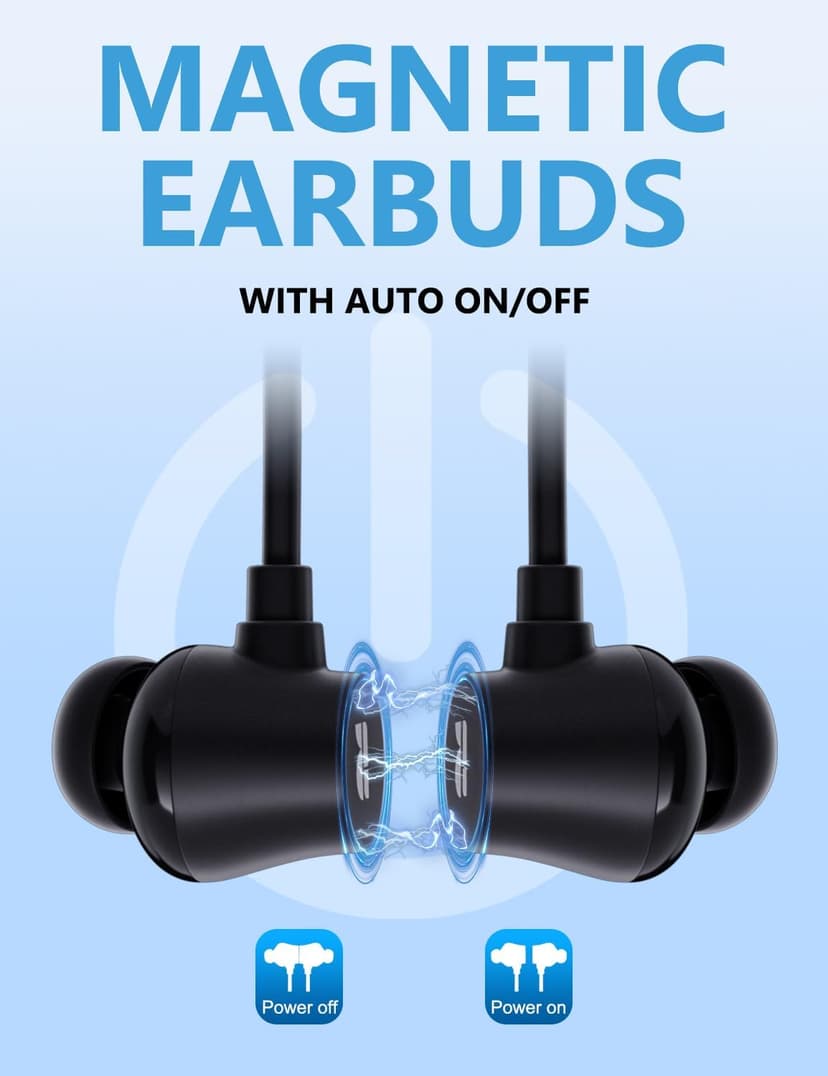 Rythflo Active Noise Cancelling Headphones, Wireless V5.3 Bluetooth Headphones with 3 AI Mics ENC, in-Ear Magnetic Neckband Earbuds 60Hrs Playtime,IPX6 Sweatproof ANC Headsets for Travel Home Office