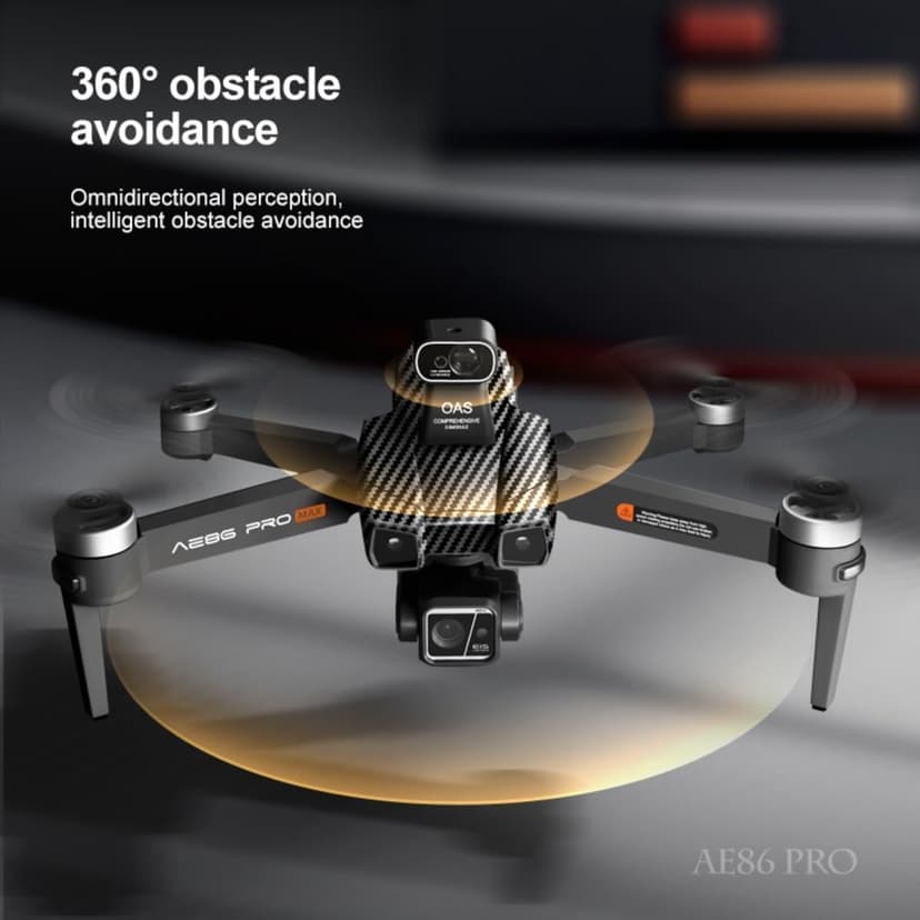 AE86ProMax+Drones with Camera for Adults 4K Video,Touch Screen Tablet Remote and 3-Axis Mechanical Gimbal, 5G Digital Transmission, 360° Laser Obstacle Avoidance, GPS Auto Return,Three 8000mAh 45 Mins Long Endurance, 500g Payload, Smart Follow Waypoint Flight Foldable Quadcopter, Up to 5 Miles Range (Carbon Fiber, 3 Batteries)
