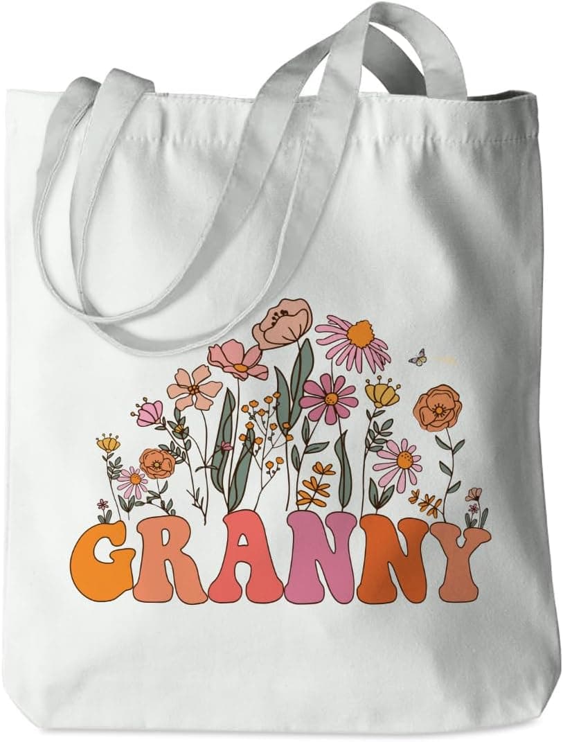 Grandma Gifts Tote Bag Birthday Mothers Day Retirement Gifts for Women Mama Nana Mimi Shoulder Bag Reusable Grocery Bags B0CYPQ48FS