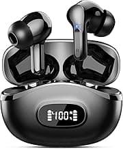 Wireless Earbuds, Bluetooth Headphones 5.4 HiFi Stereo, Ear Buds with 4 ENC Noise Cancelling Mics, 48H Bluetooth Earbuds with Dual LED Display, IP7 Waterproof in Ear Earphones for Android iOS, Black