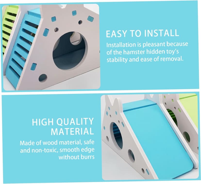 Guinea Pig Hideout, PVC Hamster Hideout Toy with Ladder, Sleeping Nest and Slide, Hamster & Guinea Pig Toys for Pigs, Bunnies, Rabbits, Chinchillas, Hamsters and Etc. Toys