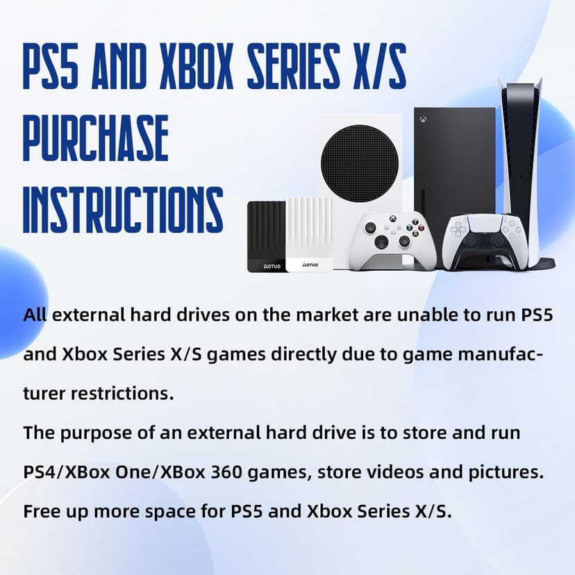 YOTUO Portable External Hard Drive Storage Expansion Mobile HDD USB 3.0 for PC, Mac, Desktop, Laptop, PS4, PS5, Xbox One X/S, Xbox 360, Xbox Series X/S, Office & Game (Black, 500GB)