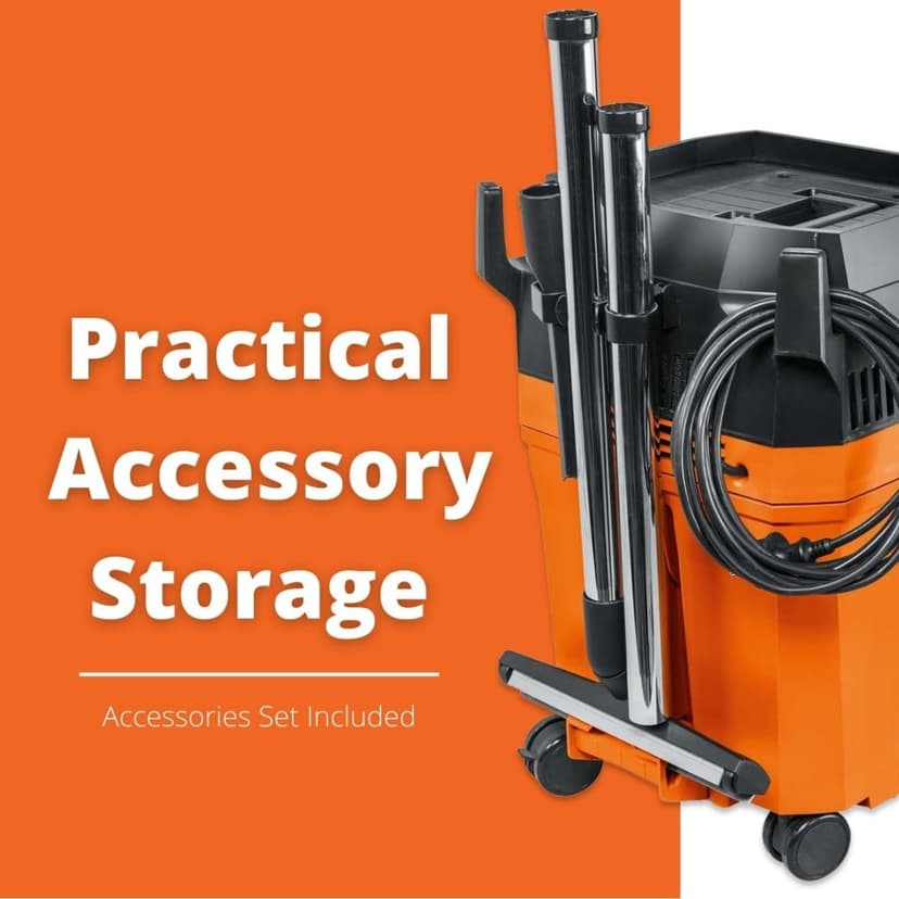 Fein Turbo I HEPA Pro Set Wet/Dry Dust Extractor - 5.8-Gallon Capacity, 151 CFM Suction, Anti-Static System, Quiet 66 dB Operation, Includes HEPA Filter and Accessories - 92037060990