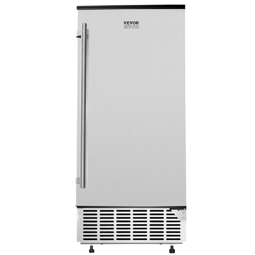 VEVOR Under Counter Ice Maker, 80 Lbs/Day Stainless Steel Built-in Ice Makers Machine with Drain Pump Reversible Door, 26lbs Storage Freestanding Ice Maker for Commercial Home Kitchen