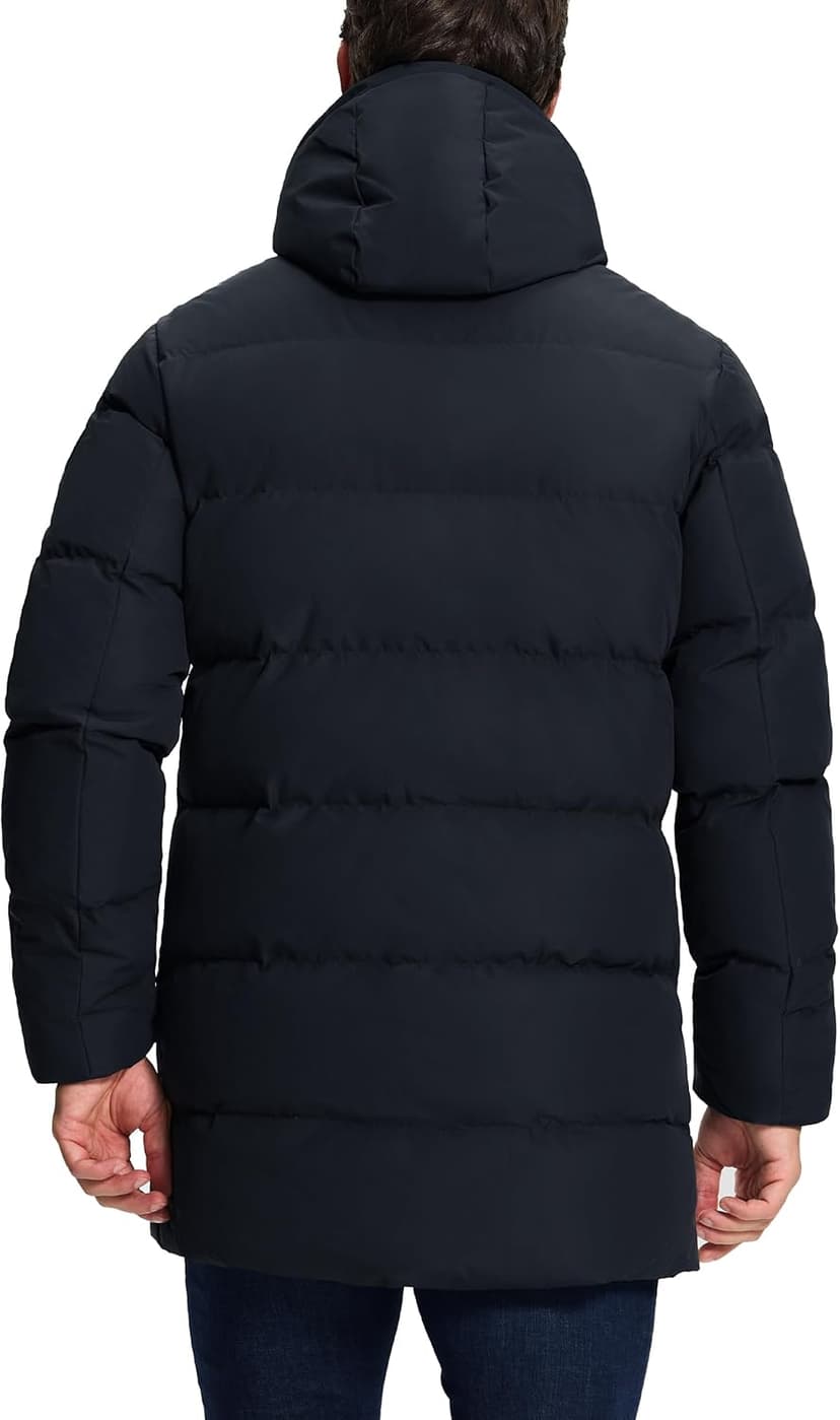 Pioneer Camp Men's Long Winter Coat Parka Hooded Down Jacket Full Zip Up Windproof Jacket Warm Thicken Puffer Jacket