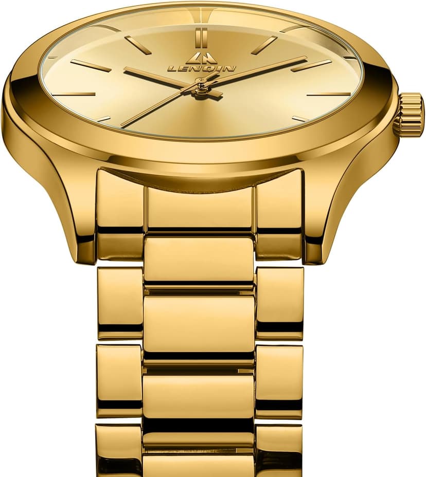 LN LENQIN Mens Watches Waterproof Stainless Steel Watch for Men Analog Quartz Fashion Business Designer Wristwatch