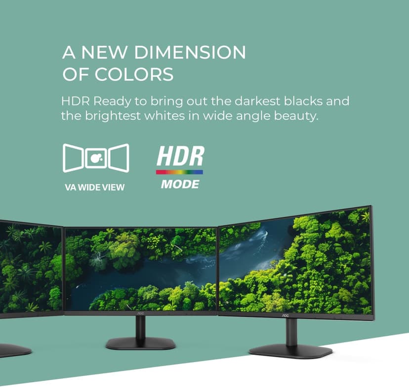 AOC 22B35HM23 22" Full HD (1920 x 1080) 120Hz LED Monitor, Adaptive Sync, VGA & HDMI, Flicker-Free, Low Blue Light, HDR Ready, VESA, Tilt Adjust, Eco-Friendly