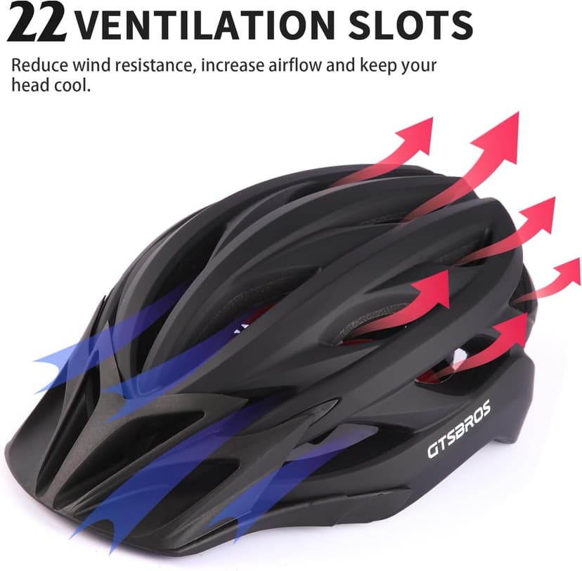 Bike Helmet with Visor for Men Women – Lightweight Road & Mountain Bicycle Helmet – Adjustable Adult Cycling Helmet for Commuting, MTB & E-Bike, CPSC Certified