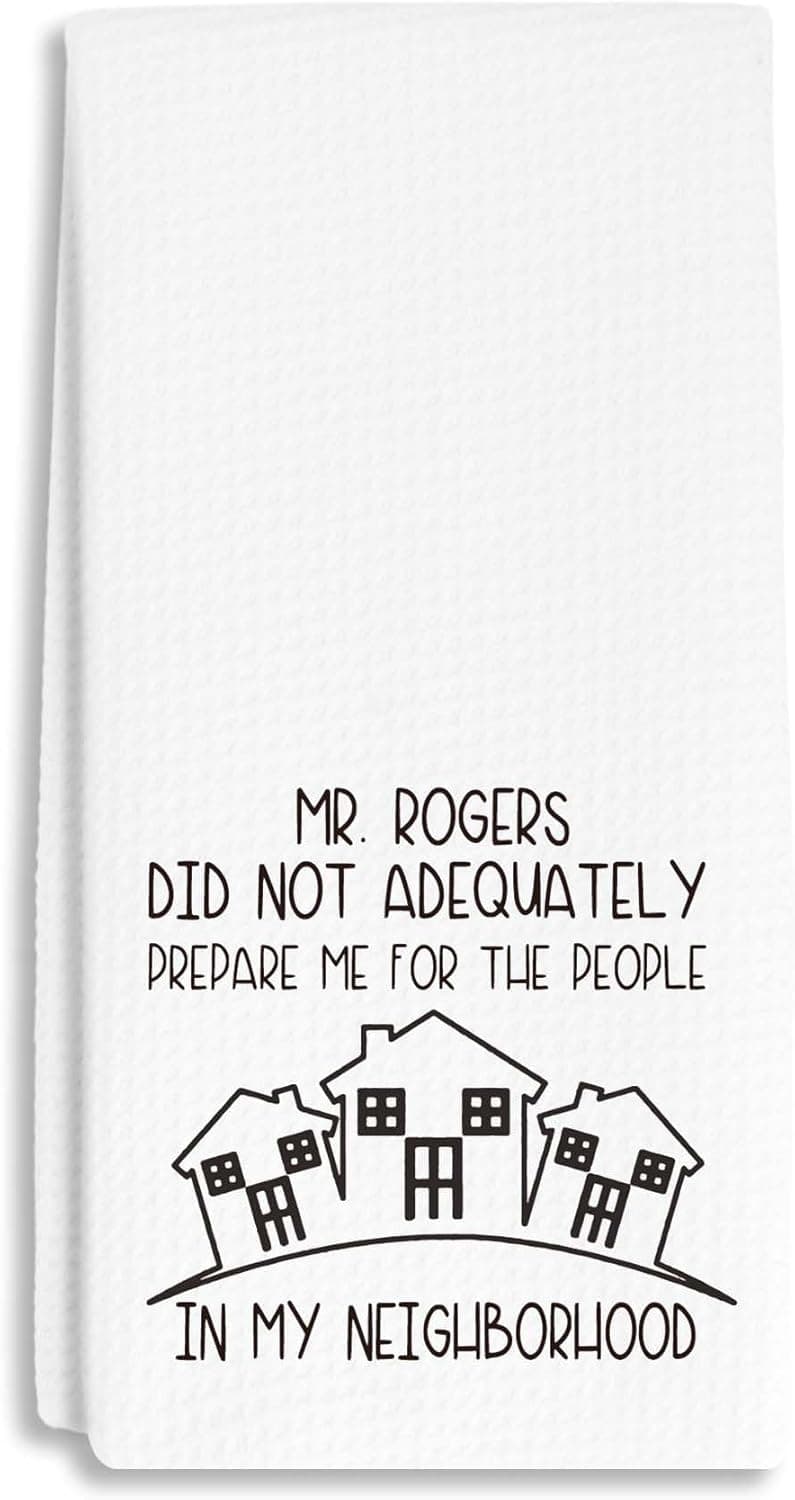 Funny Housewarming Gifts Towels Dish Towels Dishcloth for Neighbors, Christmas Birthday Gifts for Neighbors Hostess, 16 x 24 Farmhouse Decoration Hand Towels for Kitchen Bathroom Home. (096)