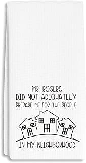 Funny Housewarming Gifts Towels Dish Towels Dishcloth for Neighbors, Christmas Birthday Gifts for Neighbors Hostess, 16 x 24 Farmhouse Decoration Hand Towels for Kitchen Bathroom Home. (096)