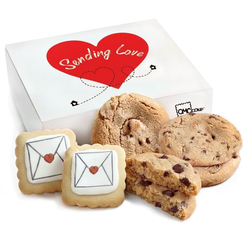 Care package Gift Basket Sending Love Hugs Cookie Chocolate Chip Cookies Fudge Filled For Men Women Kids | INDIVIDUALLY WRAPPED | Large Cookies | Get Well Soon Sympathy Miss You Thinking Of You Envelope Cookies