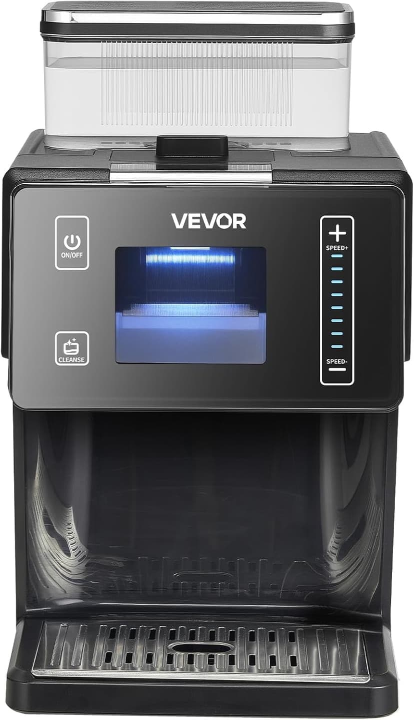 VEVOR Snowflake Ice Machine, 44LBS/24H Snowflake Ice Maker, Ice Shaver Machine with Stainless Steel Blade, Electric Snow Cone Maker with 0.2 Gal Tank, 60S Fast Pre-Cooling, for Home & Small Gatherings