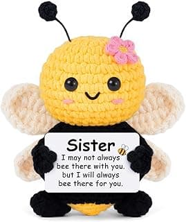 Sister Birthday Gifts, Sister Gifts from Sisters Brother, My Forever Soul Sisters Birthday Valentines Mothers Day Christmas, Mini Crochet Bee Affirmation Support Presents, Cute Handmade Knitted Gift B0F99NHXJ7