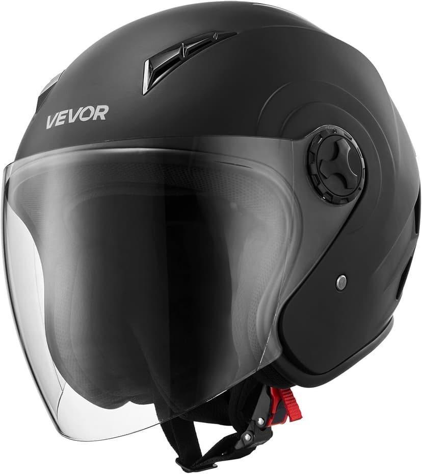 VEVOR Motorcycle Helmet, 3/4 Open Face, Adult Motocross Dirt Bike Helmet with Clear Visor, Comfortable Motorbike Racing Street with Detachable Liner for Men & Women, DOT Approved