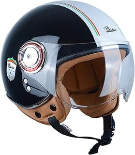 Open Face Motorcycle Helmet for Adults,DOT Approved - Moped Half Vespa Retro Helmet with Anti-Scratch Visor for Men and Women