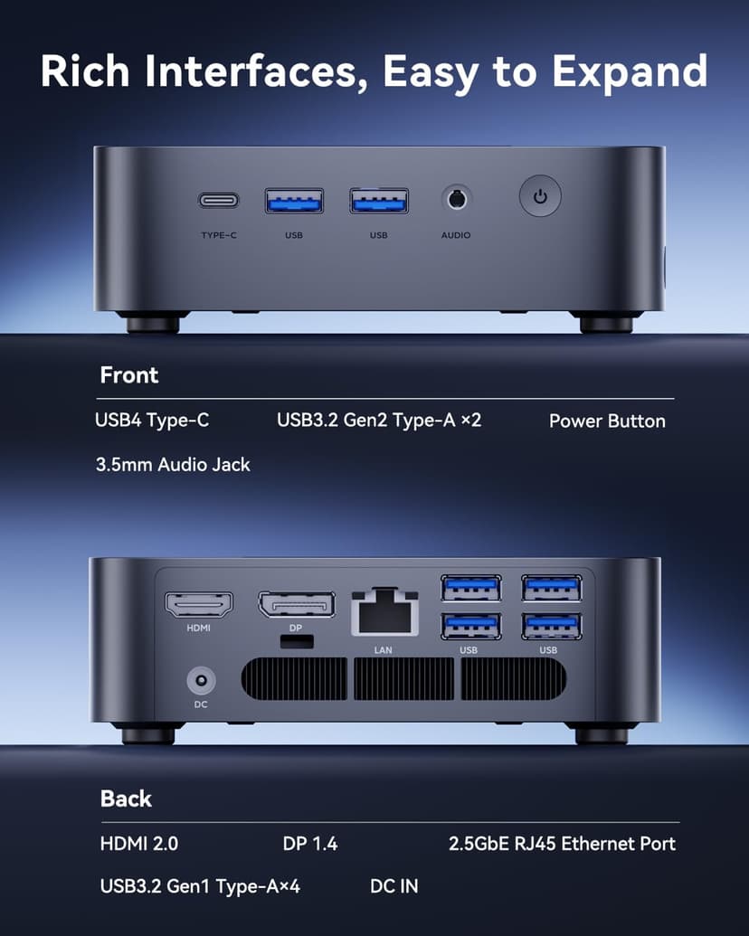 ACEMAGIC M1 Mini PC, Intel Core i9-11900H 32GB DDR4 1TB SSD, Mini Computers (4.9GHz, 8C/16T) PCIe3.0 Type-C/LAN 2.5G/HDMI/DP, 4K Triple Display 11 Pro Mini Desktop PC BT5.2/WiFi6/BT/for Home/Office