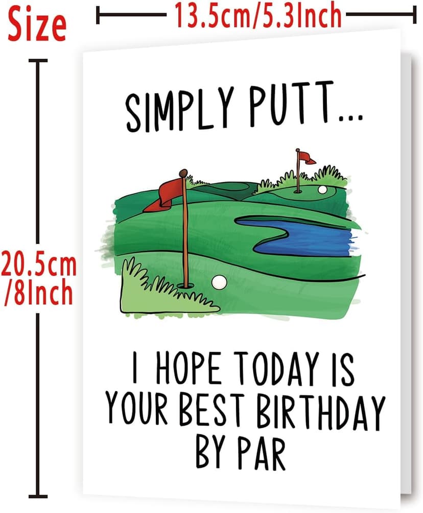 Thick 5.3in x 8in Card Stock with Premium Envelope,Blank Inside for Personal Message,Birthday Decoration for Men YiKaLus Funny Golf Birthday Card,Sports Bday Gift for Men Husband Dad B0CTQ8RQY7