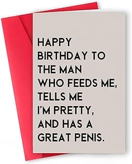 Funny Birthday Card Gift for Men Husband Boyfriend Him,Cheeky and Romantic Bday Card