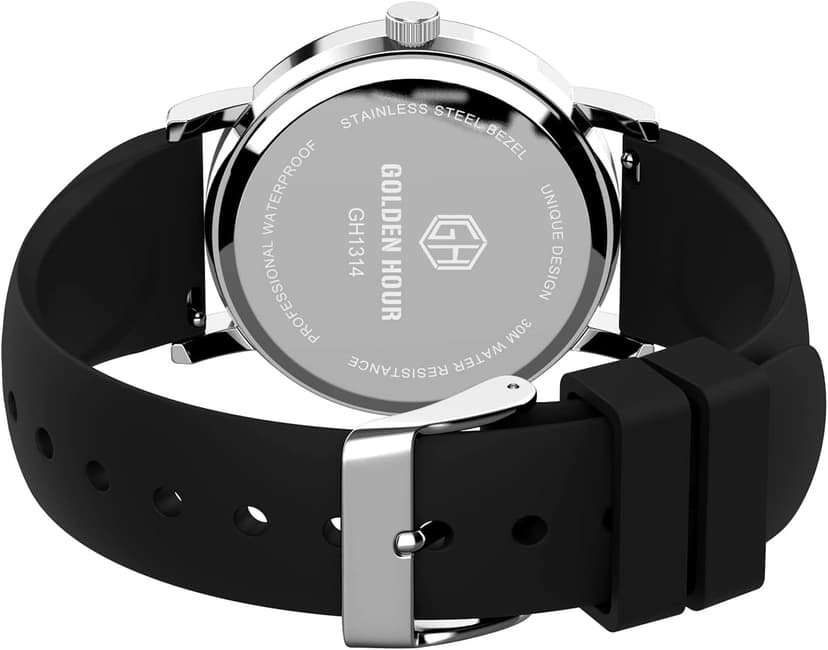 GOLDEN HOUR Waterproof Nurse Watch for Medical Professionals, Students Women Men - Military Time Luminouse Easy Read Dial, 24 Hour with Second Hand, Colorful Silicone Band