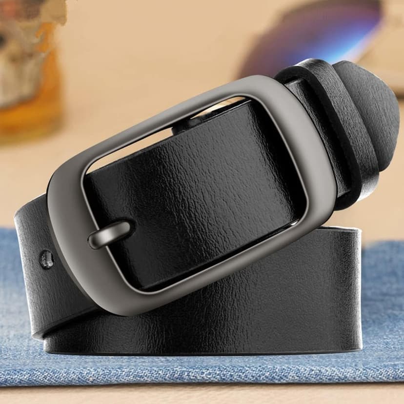 West Leathers [2 Pack] Leather Belt Women-Womens Leather Belt with Pin Buckle-Belts for Women for Jeans, Pants, Dresses