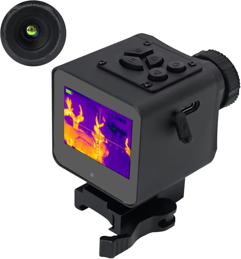 Thermal Imaging Night Vision Scope for Hunting – 320 * 240 Resolution Infrared Thermal Scope with Crosshair & Red Laser Aiming, Waterproof, 3X Zoom, Long Battery Life, Fits 21mm Rail