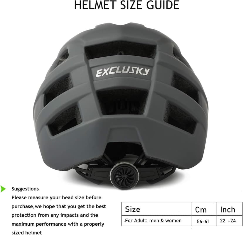 Exclusky Bike Helmet Mountain Bike Helmet for Adults Lightweight MTB Cycling Helmet for Men Women Adjustable Bicycle Helmet with Visor