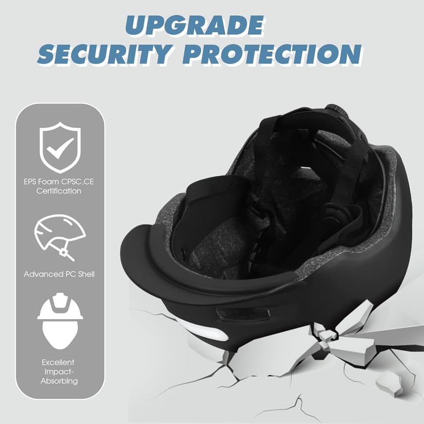 Bike Helmet, Shinmax Adult Cycling Helmet with USB Rechargeable LED Front and Back Light Bicycle Helmets for Men Women