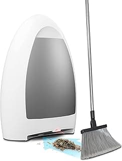 EyeVac Home Touchless Vacuum Automatic Dustpan - Great for Sweeping Pet Hair Food Dirt Kitchen - Ultra Fast & Powerful, No More Bending Down, Bagless, Corded, Automatic Sensors, 1000 Watt (White)