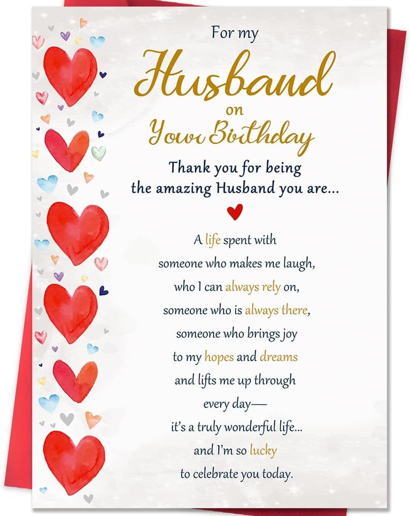 Happy Birthday Decorations for Men, 8x5.3 Inches, Double, Sided Beixian Funny Birthday Card Gifts for Husband from Wife B0FPPZBHDL
