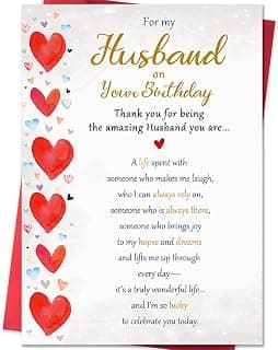 Happy Birthday Decorations for Men, 8x5.3 Inches, Double, Sided Beixian Funny Birthday Card Gifts for Husband from Wife B0FPPZBHDL