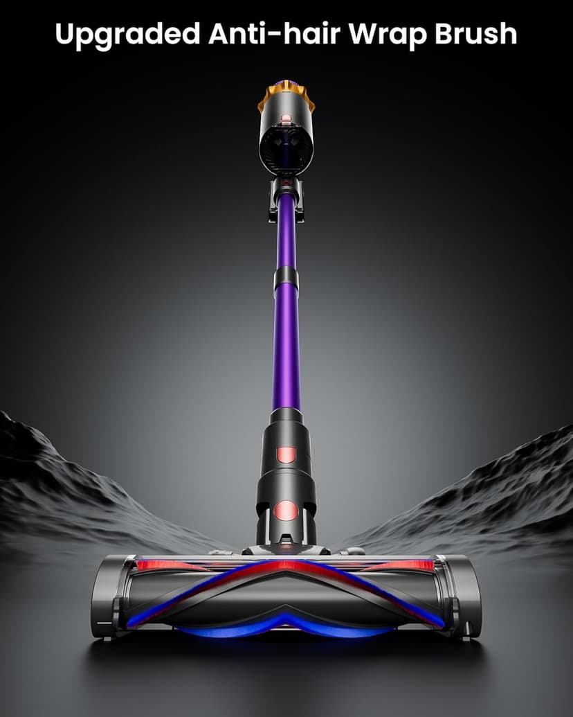 Cordless Vacuum Cleaner, 600W 50KPA 70 Mins Vacuum Cleaners for Home, Self-Standing Cordless Vacuum with Charging Dock Station, LED Display, Upgraded Anti-Tangle Stick Vacuum for Pet Hair/Carpet/Floor