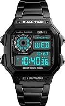 FANMIS Men's Luxury Digital Quartz Waterproof Wrist Watches Dual Time Countdown Alarm Stopwatch Backlight Multi-Function Watch